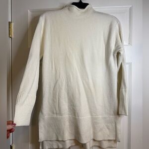Anthropologie Moth Saskia Oversized Ivory Tunic Sweater Mock Neck
